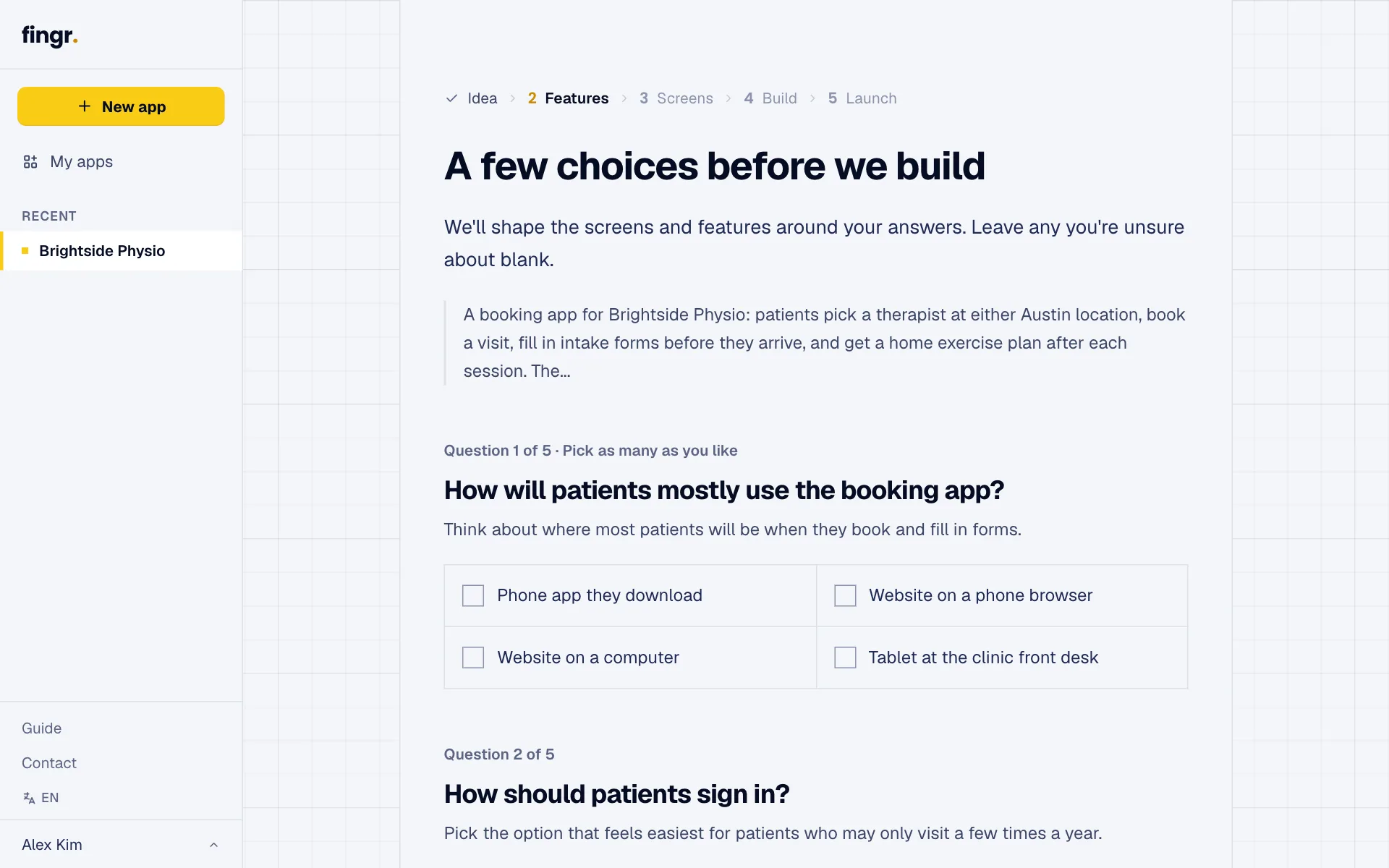 Questions tailored to your idea