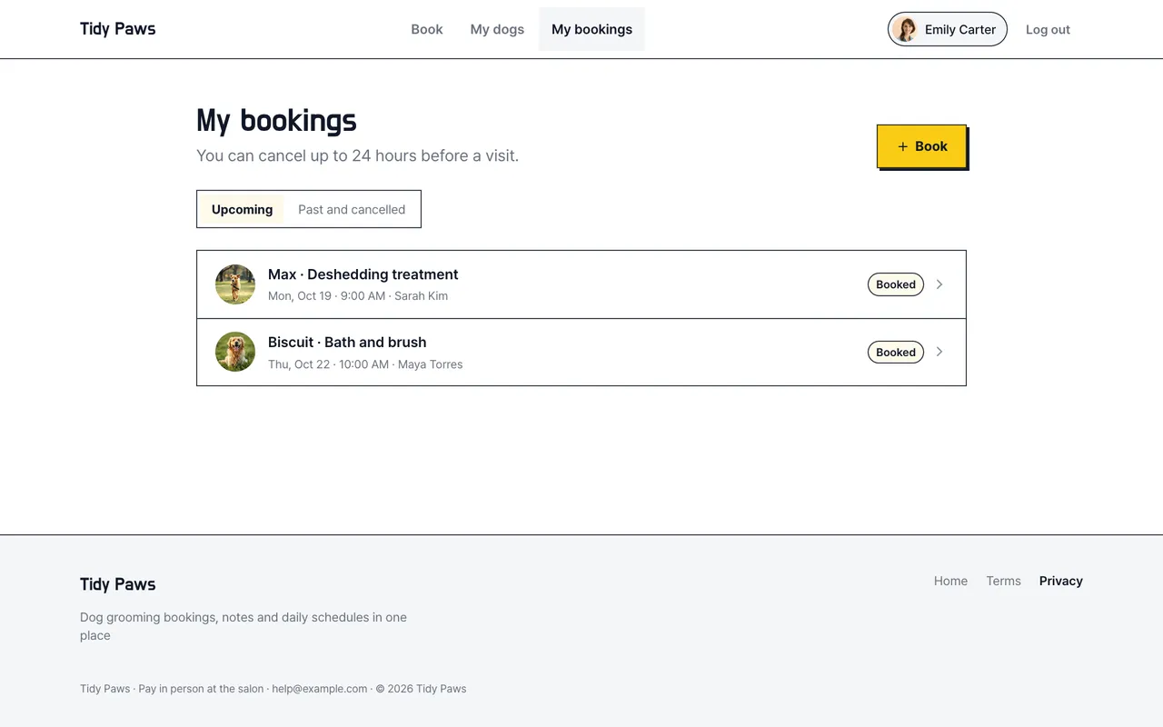 My bookings