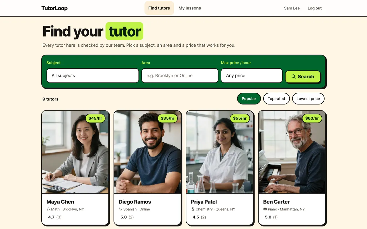 Find tutors