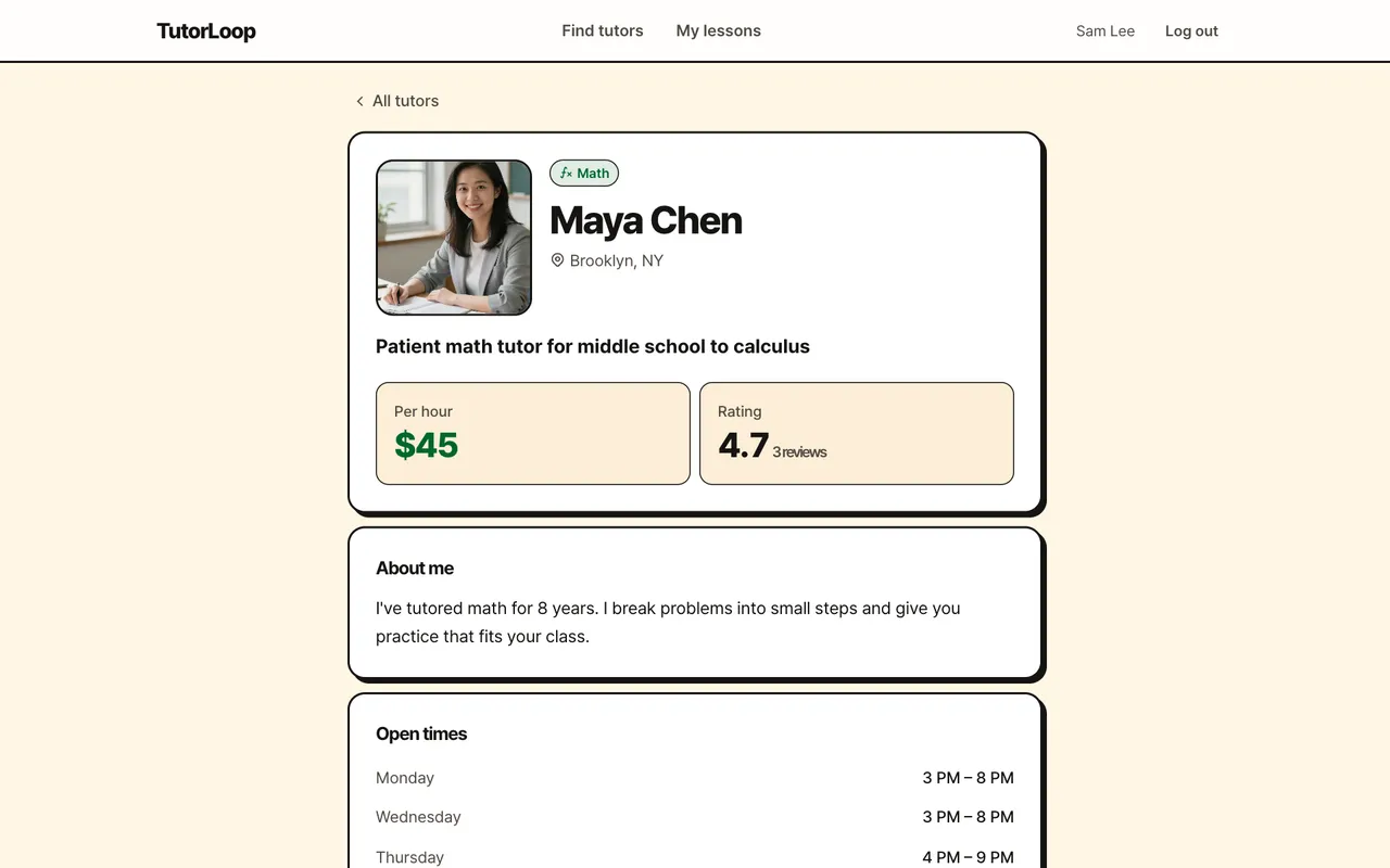 Profile and reviews
