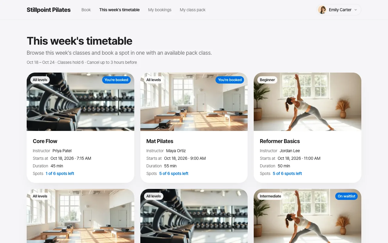 The real app built from that plan. Colors, layout and feel follow the planned screens closely.