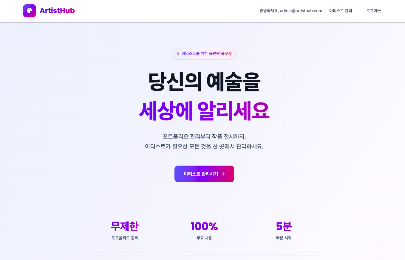 아티스트 관리 대시보드